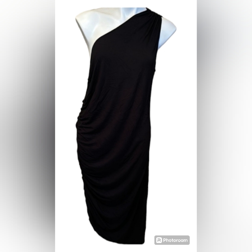 A NEW DAY BLACK RUCHED ONE SHOULDER BODYCON DRESS NWT SIZE L - Picture 6 of 10